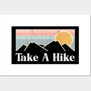 Vintage Camping Hiking Outdoor Mountain Take A Hike Posters and Art